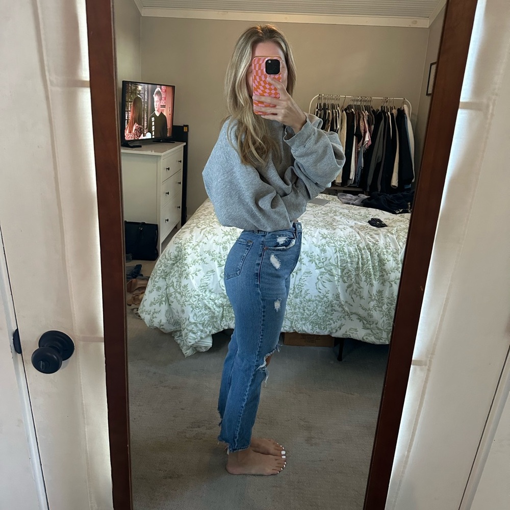 Abercrombie curve love ankle straight high rise jeans